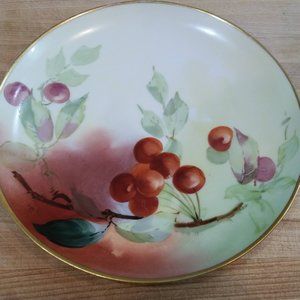 Haviland Vintage Hand-painted Cherries 8.7" Plate